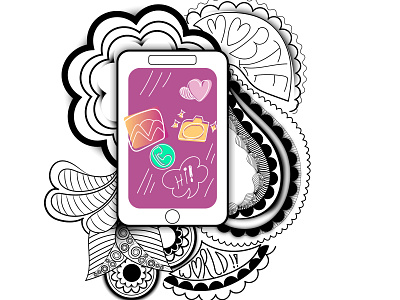 Phone Doodle chandrani das doodle doodleart drawing graphic design illustration vector