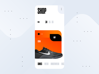 Nike shop android app application branding design experience flat icon identity interface ios minimal mobile type typography ui ux vector web website