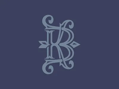 Bk Monogram arrow bow design illustration lettering logo monogram vector