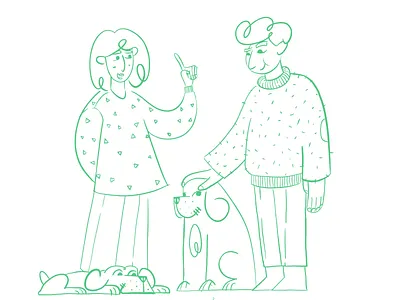 Us & the dogs 2d animation characters illustration linework sketch