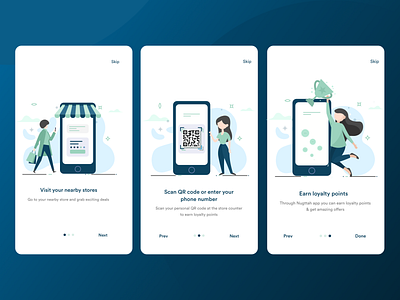 Walkthrough for Shopping & earn loyalty points app app design ecommerce illustration ios iphone 6 loyalty loyalty card mobile app design points ui ui ux design uidesign walk through