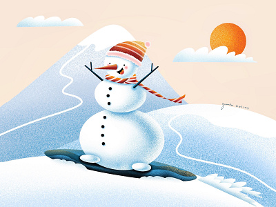 (93/100) Yay! I am going snowboarding tomorrow! designchallenge illustration lake tahoe snow snow day snow mountain snowboard snowboarding snowman