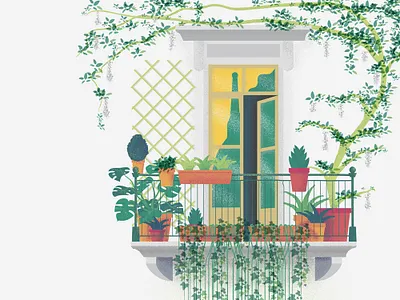 That's a Mole - Illustration Contest balcony balconygarden contest fabriziogarda greencity illustration illustration art illustrationer photoshop plants plantsillustration springbalcony