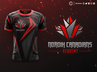 Nordik Canadians Academy Jersey brand esport esports gaming jersey logo uni uniform uniforms