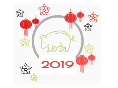 Year Of The Pig design icon illustration