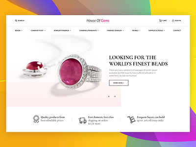 Jewelry Portal clean design ecommerce flat home page jewelry portal landing design landing page typography ui ui deisgn ux web web deisgn website works