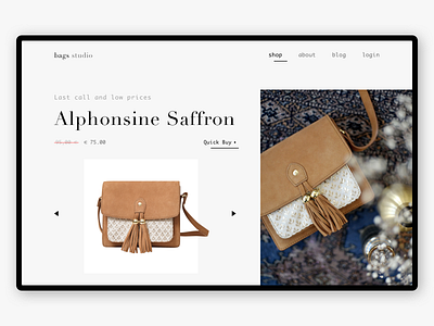 Bags Studio - Redesign bags brand landing page latest layout studio trending typography ui web website