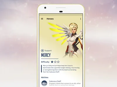 Overwatch Companion App UI Concept - Mercy mobile overwatch uidesign ux