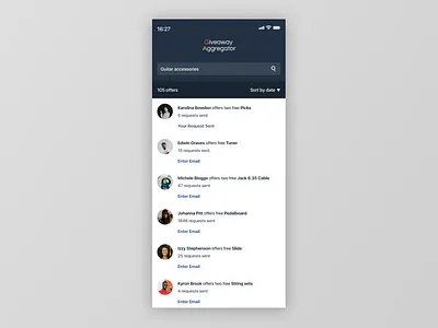 Figma #DailyUI #097 Giveaway app app concept dailyui design figma flat giveaway interface search ui ux