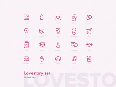 Valentine’s Day icon set icon line love valentines day wedding