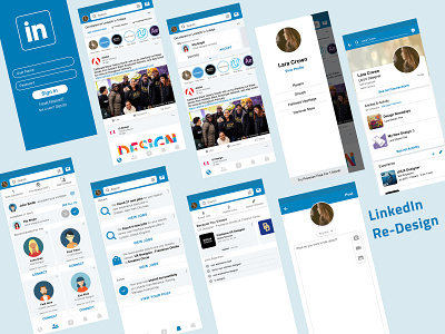 Linkedin Re-Design adobe photoshop adobe xd app design linkedin mobile redesign ui ux