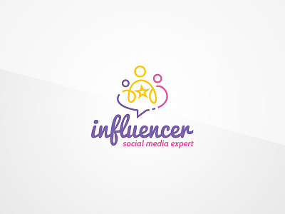 Social Media Logo advertising agency bubble digital influencer innovative logo marketing media social speech template