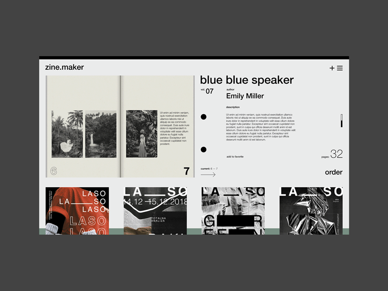 Single.Zine clear desktop grid minimal minimalism ui ux zine