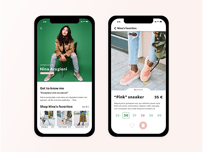 Simple soft-style clothing ecommerce mobile UI