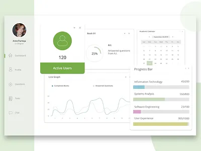 Dashboard ENADE clean design flat icon illustrator minimal ui ux vector web website