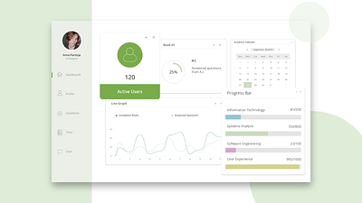 Dashboard ENADE clean design flat icon illustrator minimal ui ux vector web website