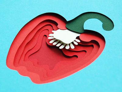 Pepper food illustration illustration layers paper art paper craft paper cut pepper side shot