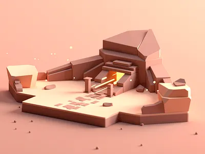 Small Land Cave 3d c4d cartoon cinema 4d enviroment fantasy game isometric isometric room low poly lowpoly octane