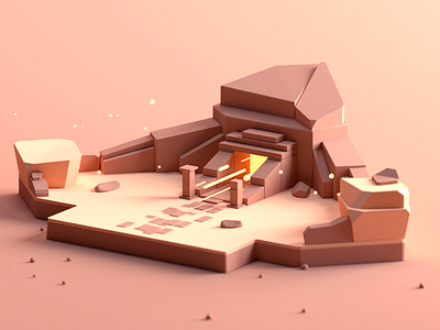 Small Land Cave 3d c4d cartoon cinema 4d enviroment fantasy game isometric isometric room low poly lowpoly octane