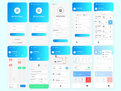 Seats booking for bus android application UI/UX Design android app bus seat booking uiux design