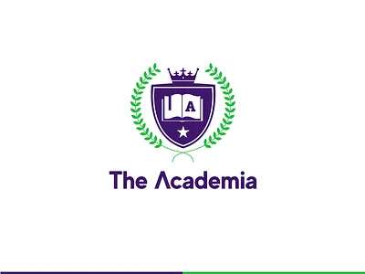 The Academia Logo a logo academy academy logo blue books logo branding design education education logo green logo school logo