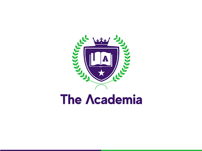 The Academia Logo a logo academy academy logo blue books logo branding design education education logo green logo school logo