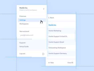 Dropdown dashboard design system ui