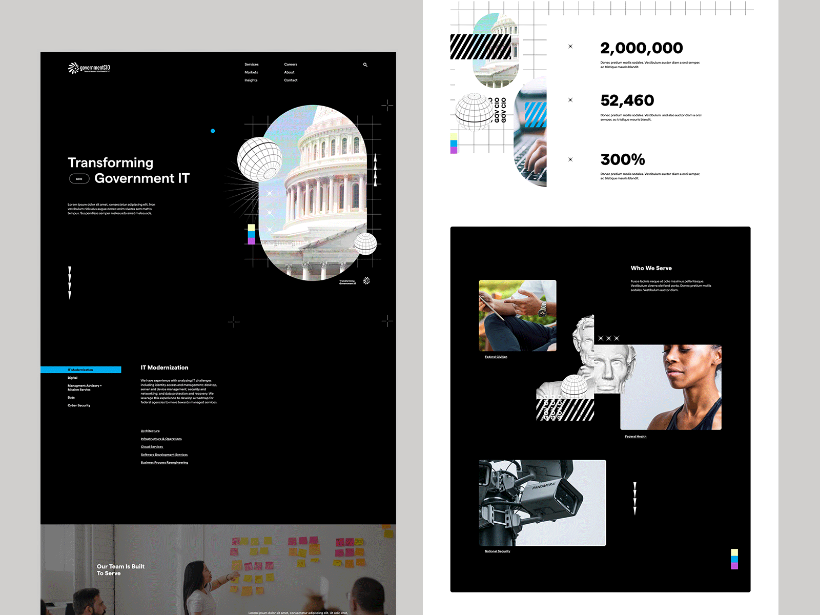 GovCIO Concept 3d art direction branding government landing security technology type ui