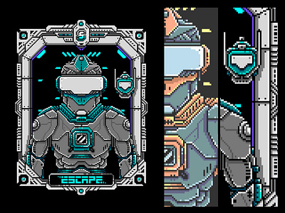 Escape 8bit debut pixel art retro scifi shakaw space