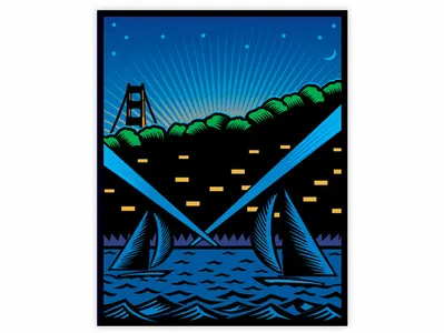 Illustration - Sausalito Outdoor Film Festival design illustration sausalito sausalito outdoor film festival vector