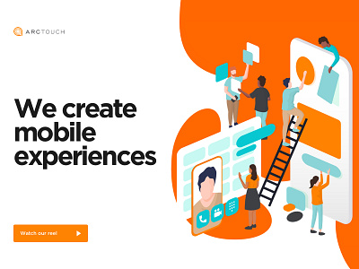 ArcTouch's Illustration diversity illustration isometric mobile mobile app mobile app design mobile app development web