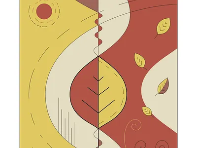 Mid-Season autumn design illustration leaf leaves mid season summer vector