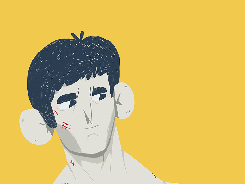 Be water 2d 365rounds animation bruce lee cel animation character daily gif illustration lipsync loop water yimbo