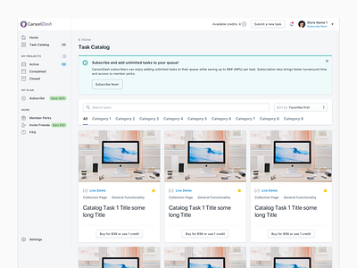 Web app task catalog catalog dashboard dashboard design dashboard ui desktop ecommerce illustration polaris shopify task task catalog tasks uiux web webapp webapps