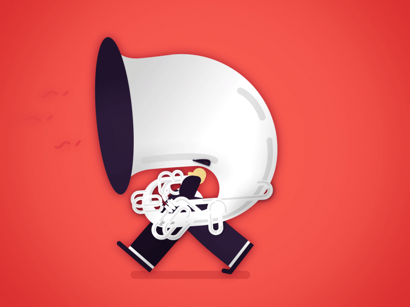 Tuba animation character design illustration motion design