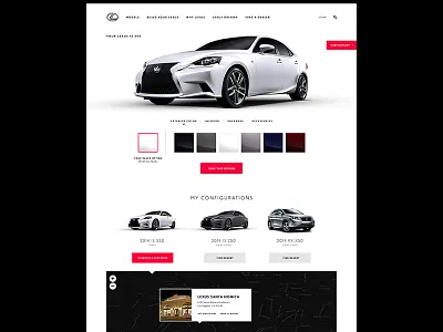 Lexus Minimal Configurator design responsive ui ux wireframe