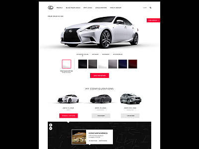 Lexus Minimal Configurator design responsive ui ux wireframe