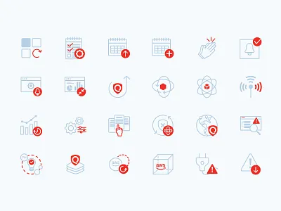 Icon set for IT security app brand branding cloud app cloud hosting design flat icon icons identity illustration illustrator it security logo minimal tech company tech design tech icon ui vector