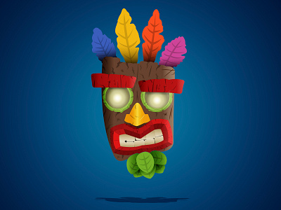 Aku Aku aku aku boss fight crash bandicoot feather flat graphic games graphic illustrator mask photoshop playstation video game