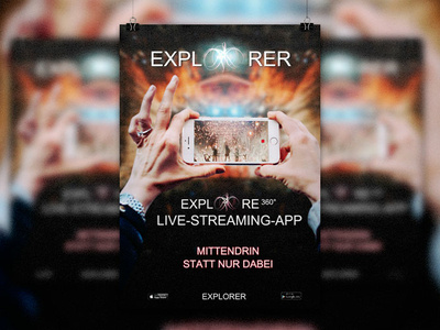 Explorer advertising app berlin branding concert creative art direction dana bolloff design device explorer gradient graphic design itunes live stream modern poster poster art spotify typography