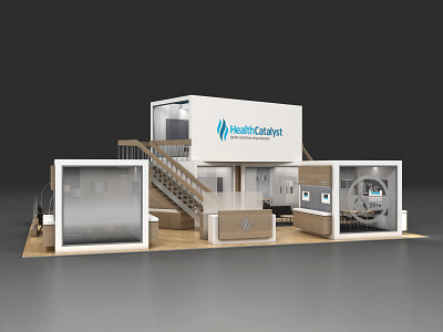 Health Catalyst 40x50 3d environments exhibit design trade show vray