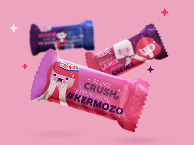 #MyCrunchyLove branding chocolate bar friends kids love mockup valentine day