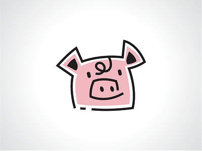 Doodle Pig Logo Template cute logo doodle logo farm farm animal logo design logo template pet logo pig pig logo