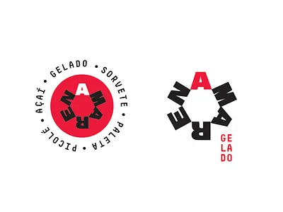 Amarena Ice Cream Factory and Store Logo amarena black bold brand branding design ice cream identity logo logotype red type visual