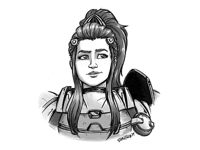 Brigitte blizzard brig brigitte brush deletebrig doodle drawing fanart illustration overwatch photoshop silentiger sketch