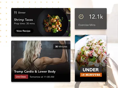 Fitness App Widgets fitness app flat ios iphone mobile app nutrition ui widgets