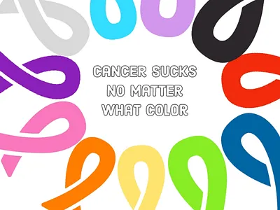 Cancer sucks, no matter what color. #cure #cancer brand cancer cure design healthy illustration inspiration logo motivation quote typography