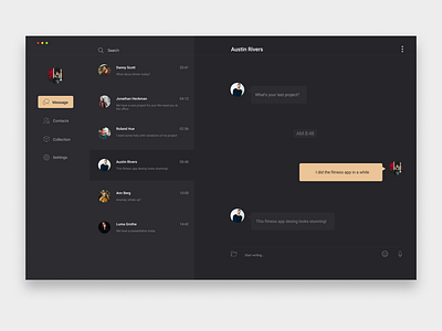 Chat interface desing display interace ui ux