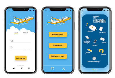 Airport map app airport app illustration navigation design