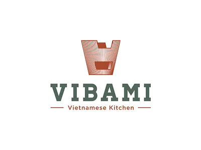 Vibami Logo authentic branding cuisine finland kitchen logo restaurant stove traditional vietnam vietnamese woodcut